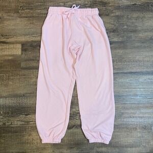 Miami Style Pink Lounge Pants Women Medium Drawstring Elastic Cuff Relaxed Fit